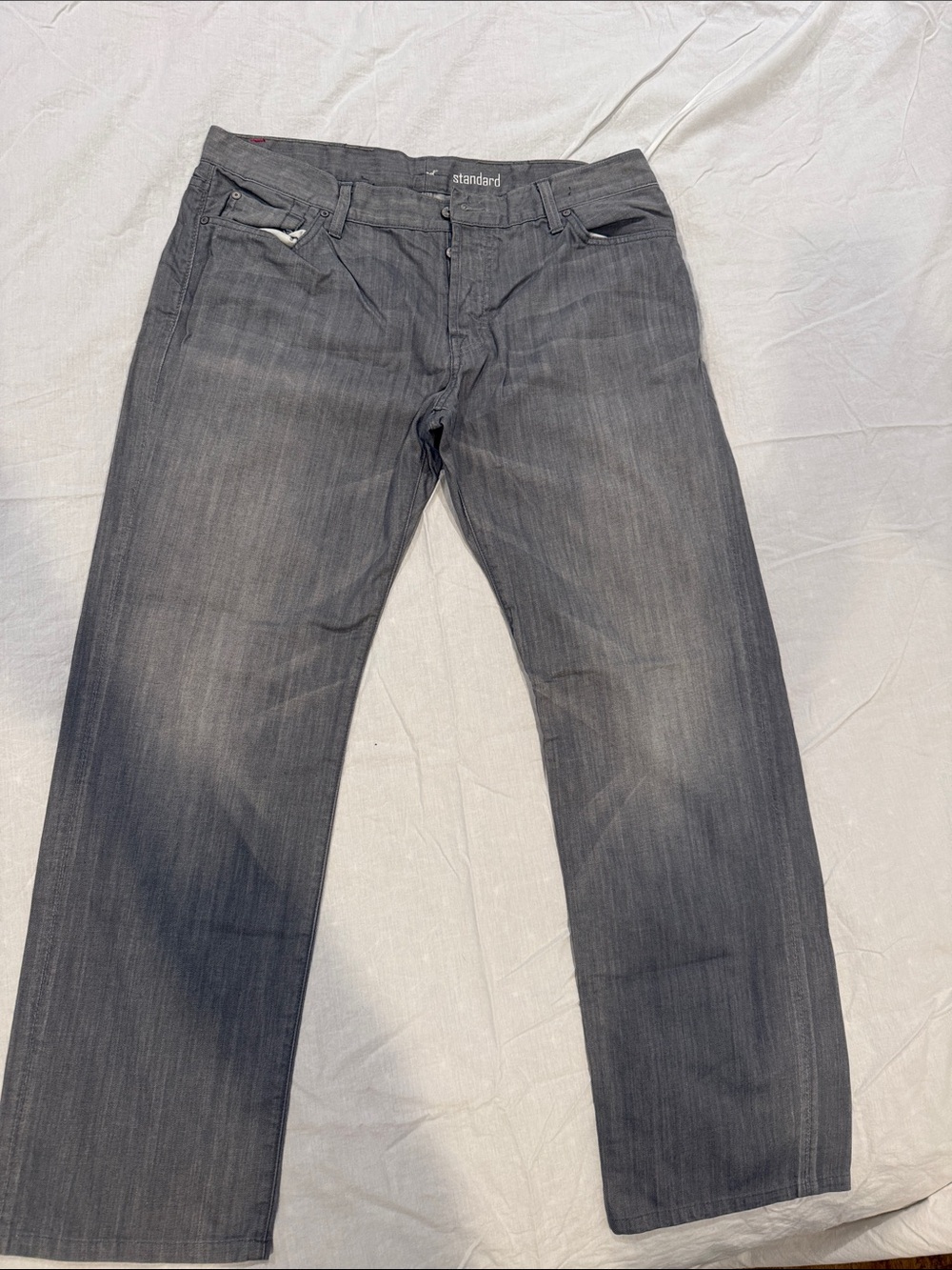7 For All Mankind Men's Gray Straight Jeans